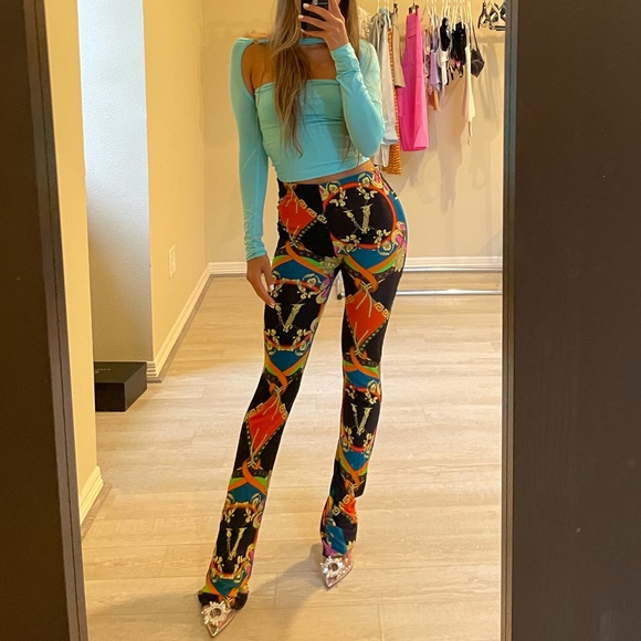 ❌SOLD❌FINAL MARKDOWN Versace Pantaloni Printed Jersey Pants XS S 38 - Picture 4 of 9